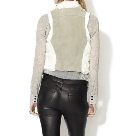 Miha Vest Textured Wool Boho Festival Suede Asymmetrical Vest Women’s Size Small - Picture 2 of 9